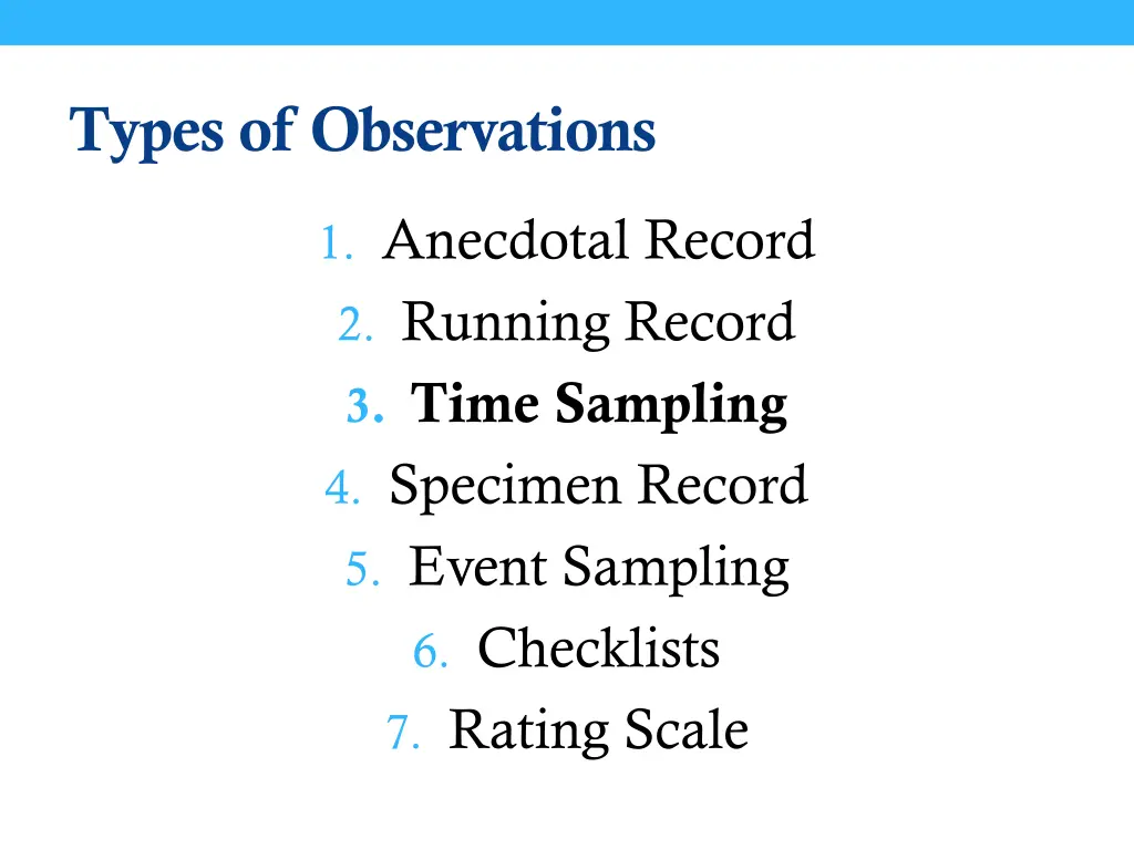 types of observations 2