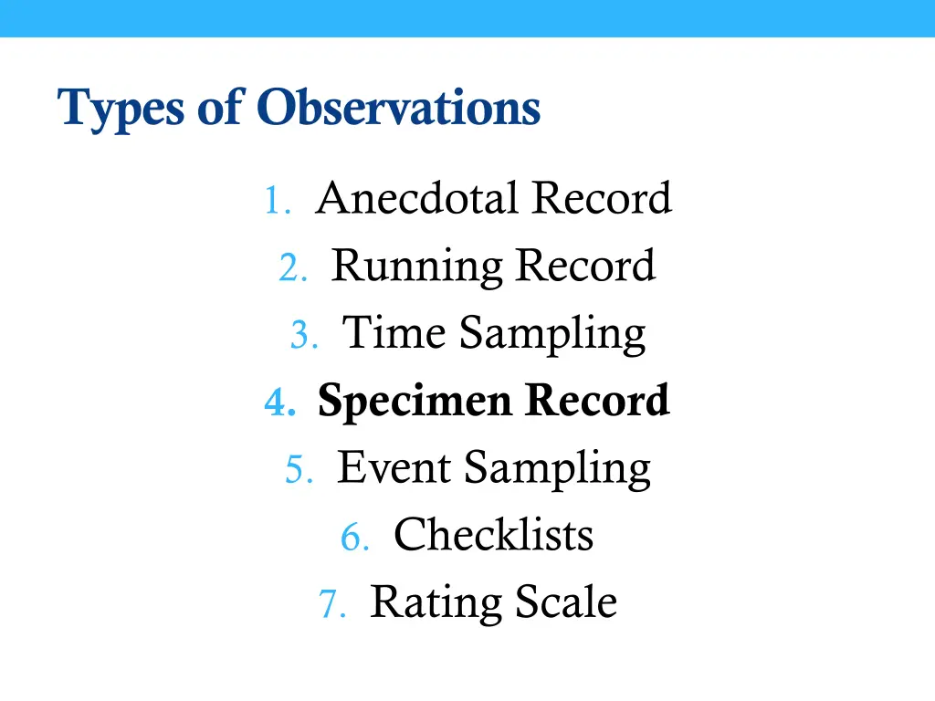 types of observations 3