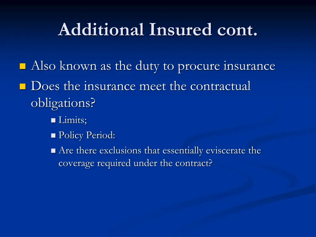 additional insured cont