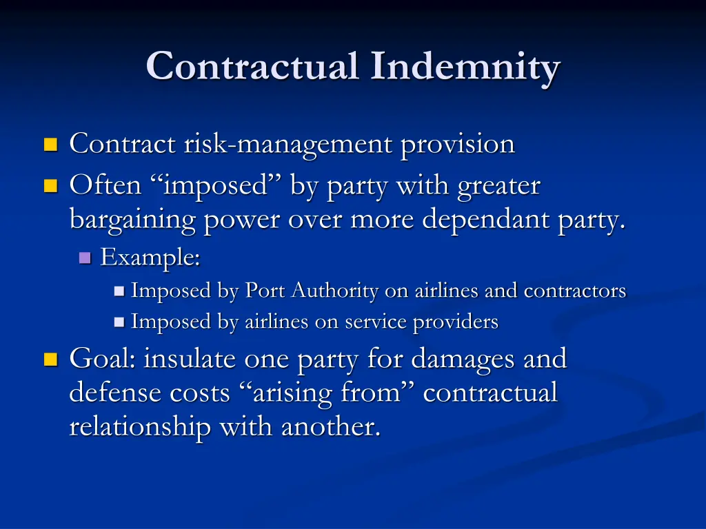 contractual indemnity