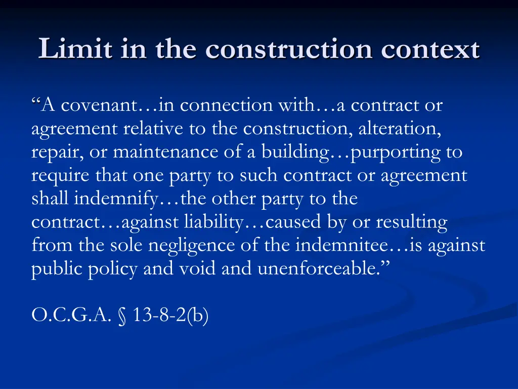 limit in the construction context