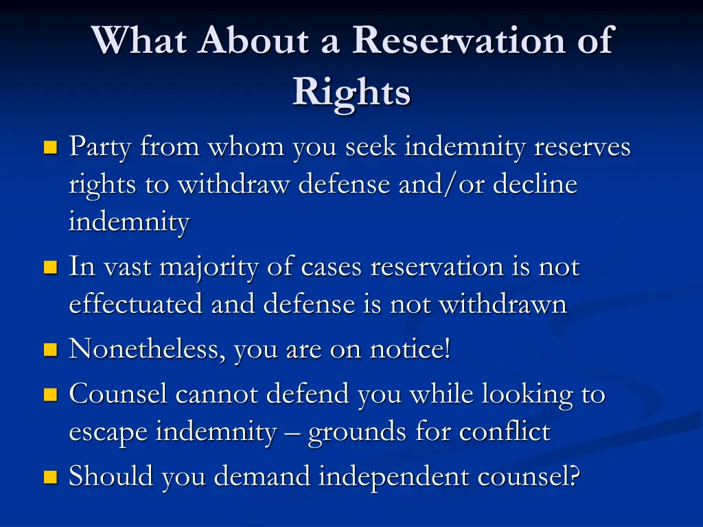 what about a reservation of rights