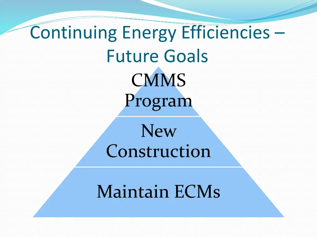 continuing energy efficiencies future goals