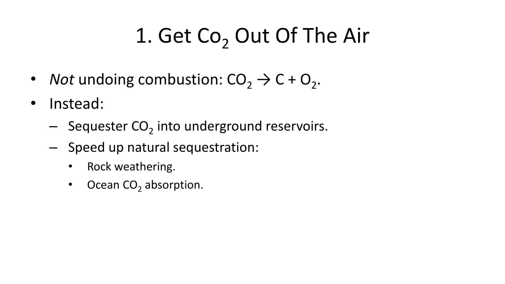 1 get co 2 out of the air