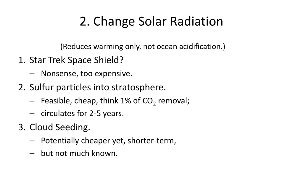 2 change solar radiation