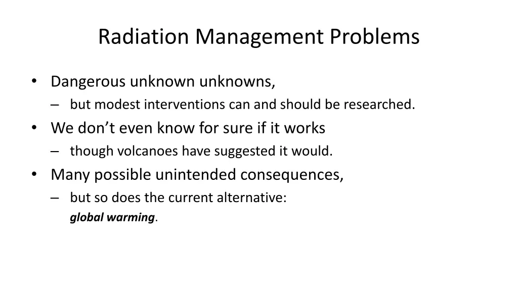 radiation management problems