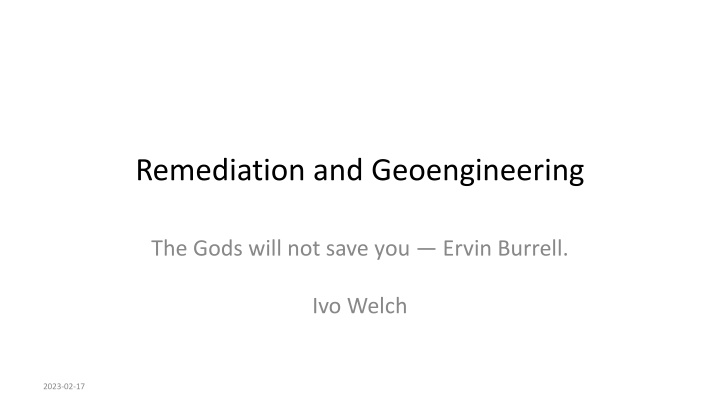 remediation and geoengineering