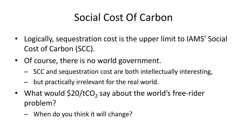 social cost of carbon