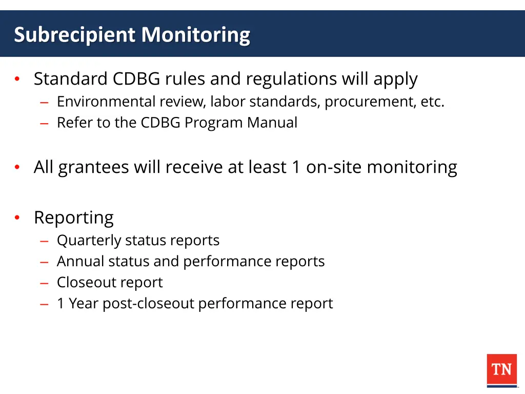 subrecipient monitoring