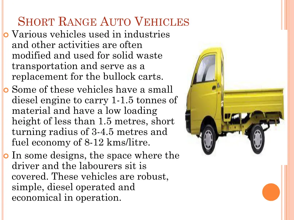 s hort r ange a uto v ehicles various vehicles