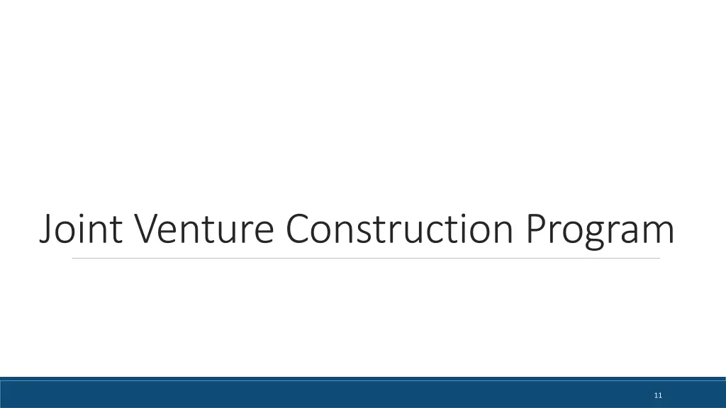 joint venture construction program