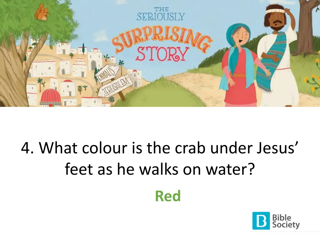 4 what colour is the crab under jesus feet 1