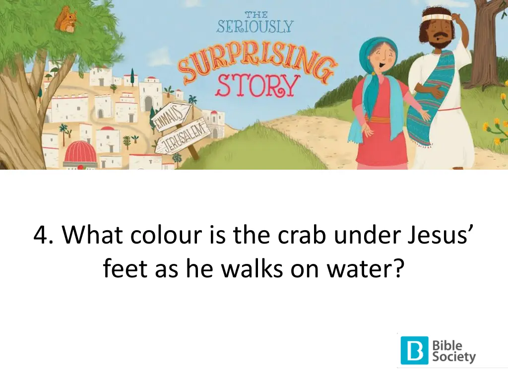 4 what colour is the crab under jesus feet