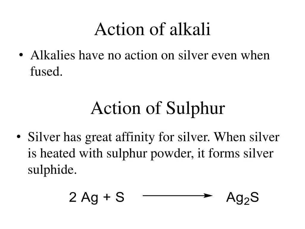 action of alkali