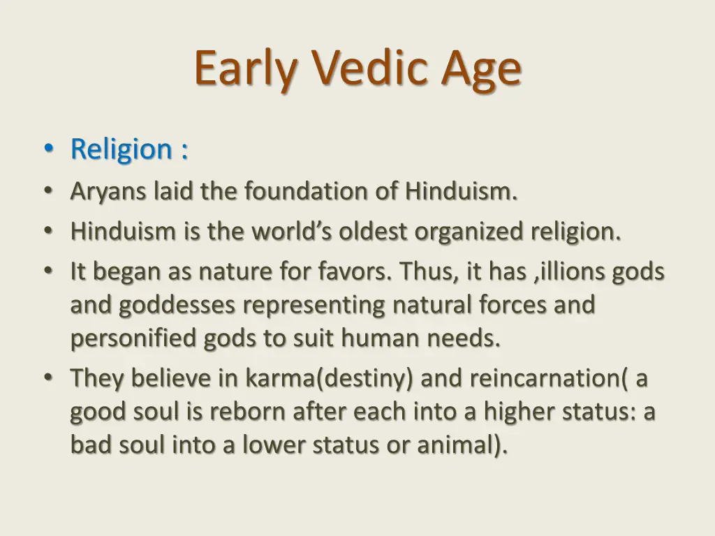 early vedic age 1