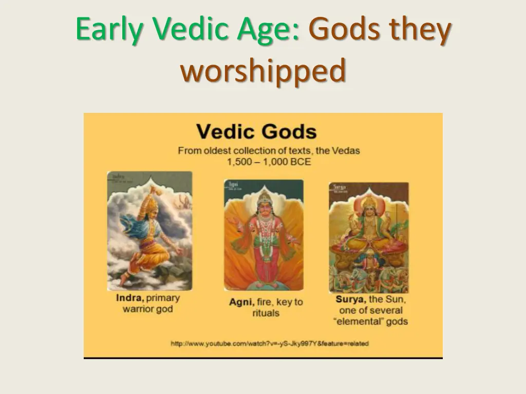 early vedic age gods they worshipped