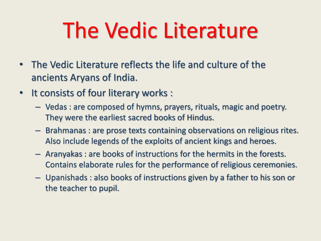 the vedic literature