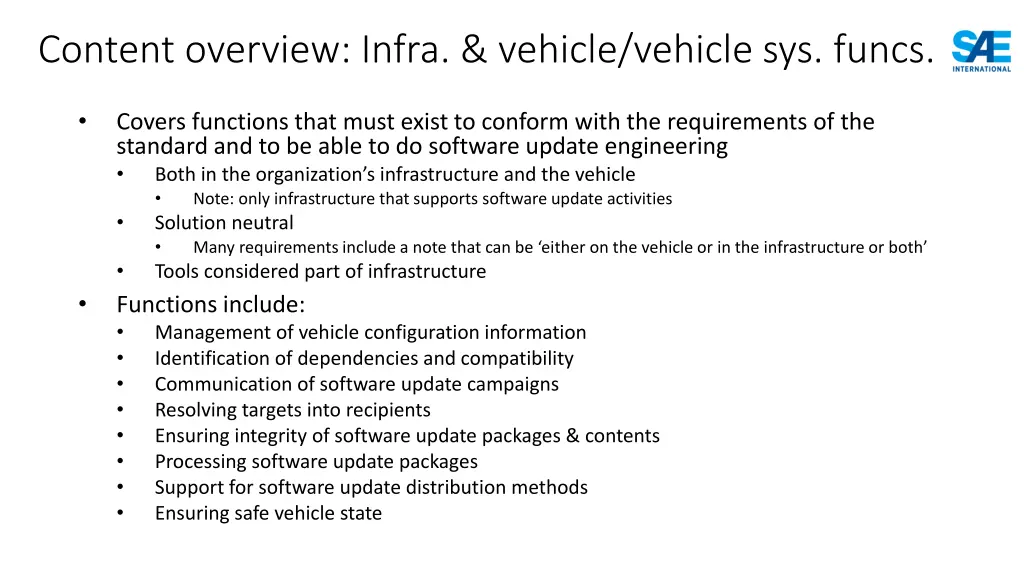 content overview infra vehicle vehicle sys funcs