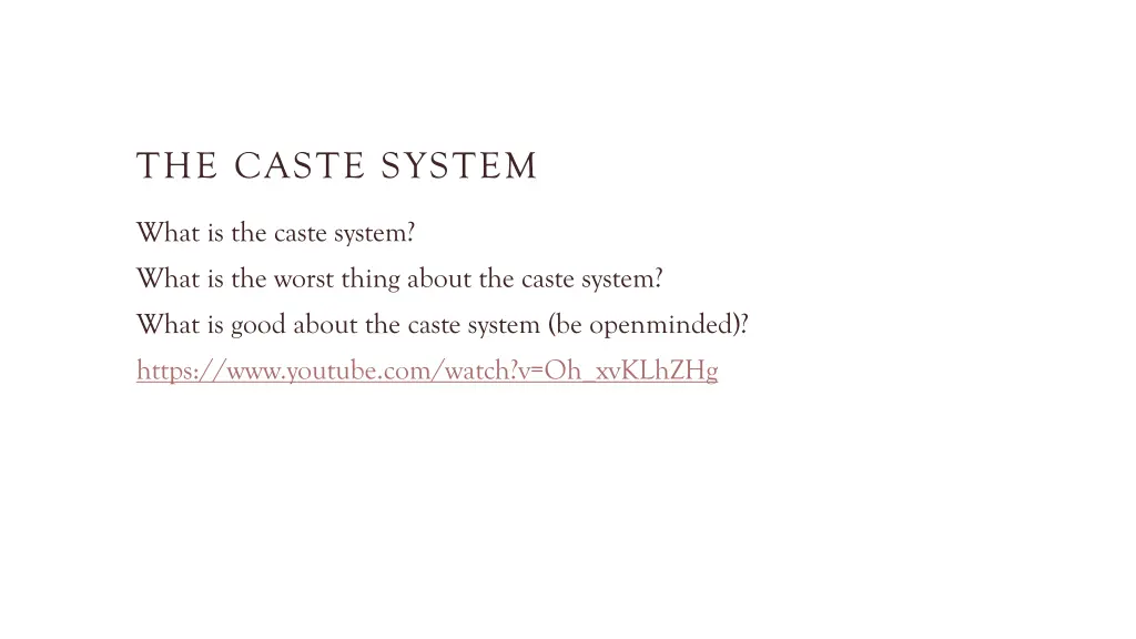 the caste system