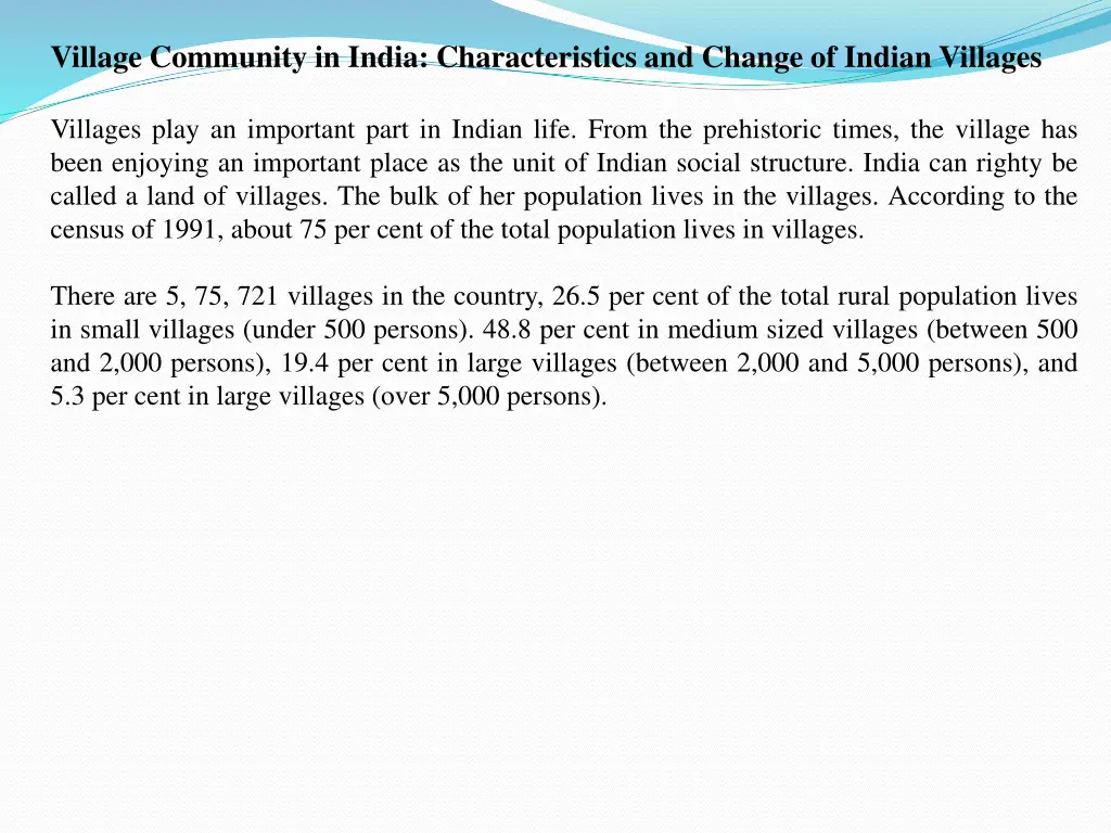 village community in india characteristics