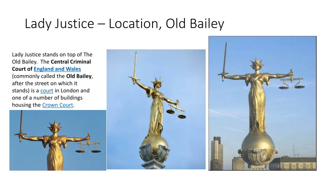 lady justice location old bailey