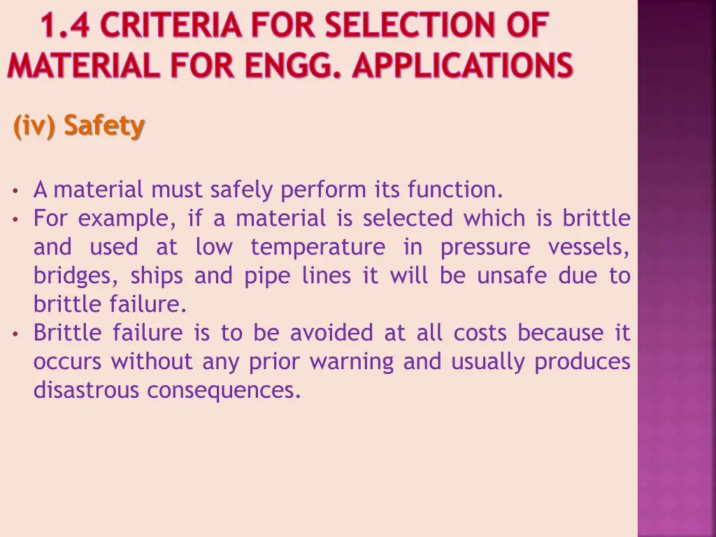 1 4 criteria for selection of material for engg 4