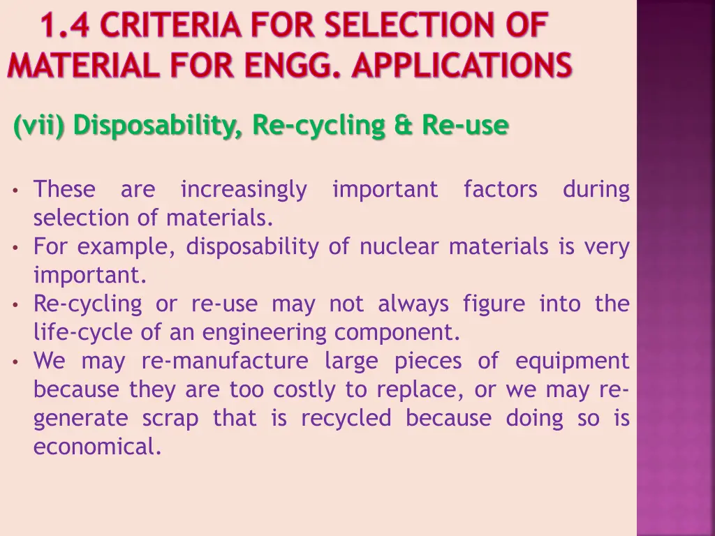 1 4 criteria for selection of material for engg 7