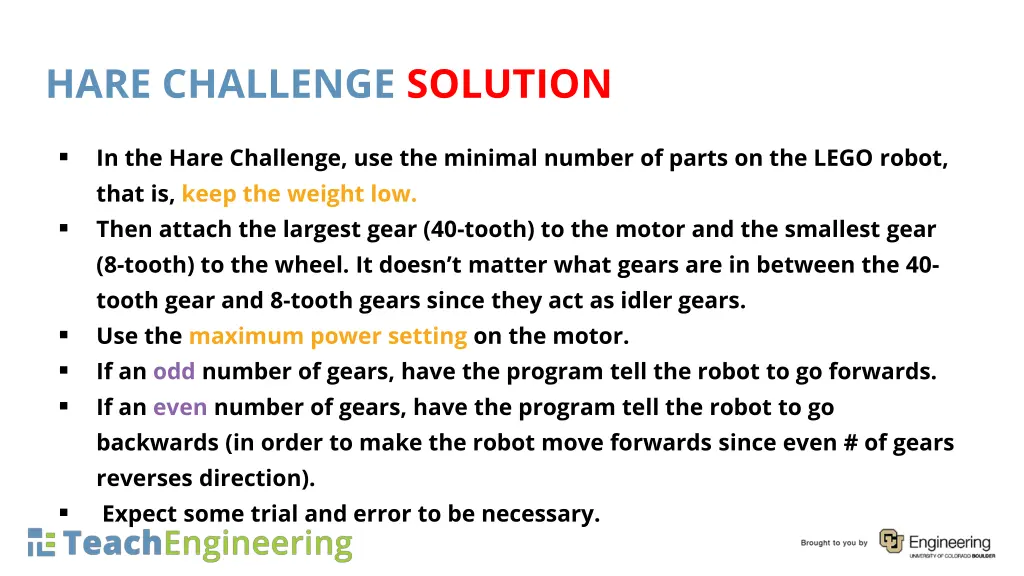 hare challenge solution