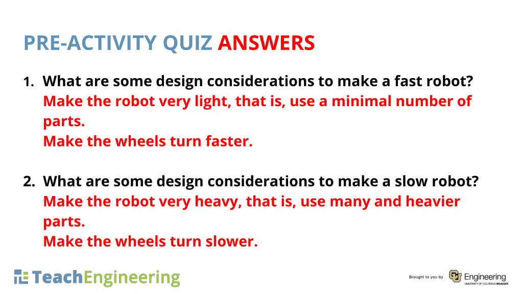 pre activity quiz answers