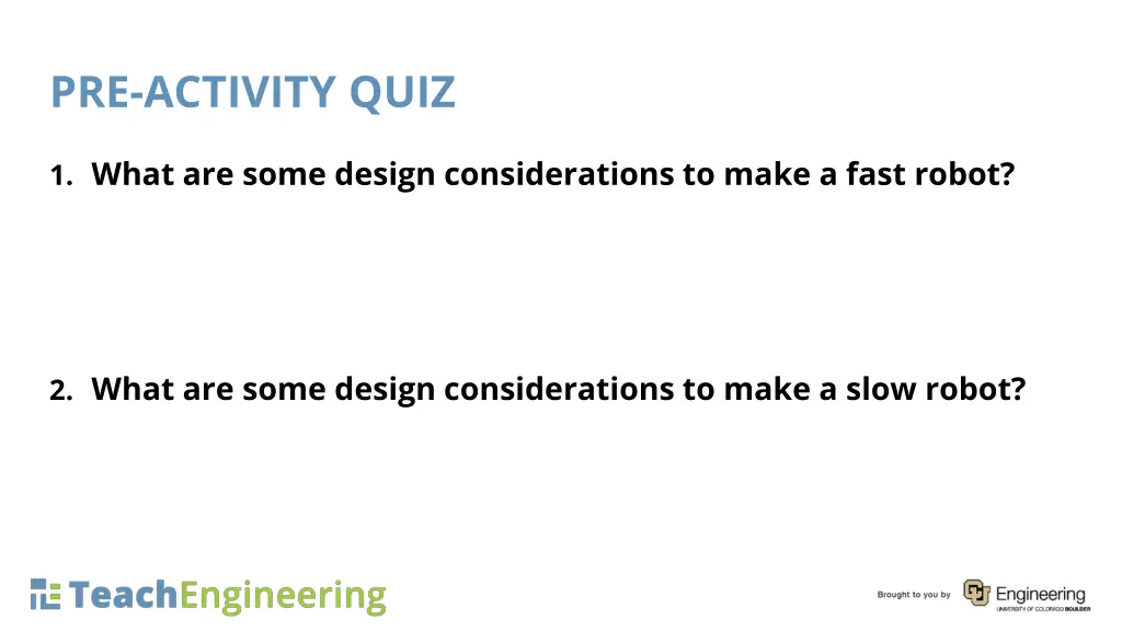 pre activity quiz