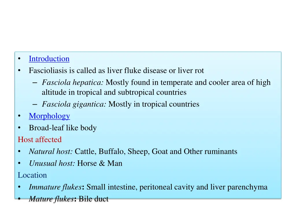 introduction fascioliasis is called as liver