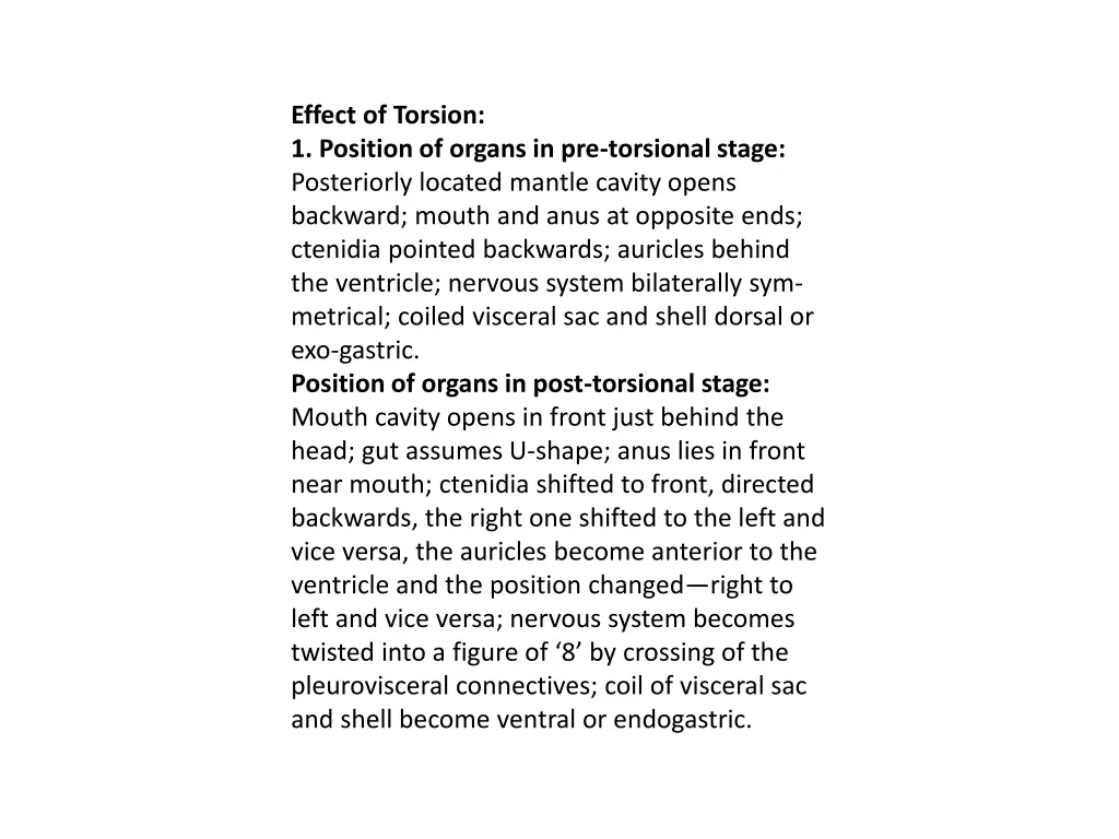 effect of torsion 1 position of organs