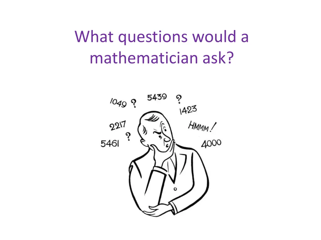 what questions would a mathematician ask 1