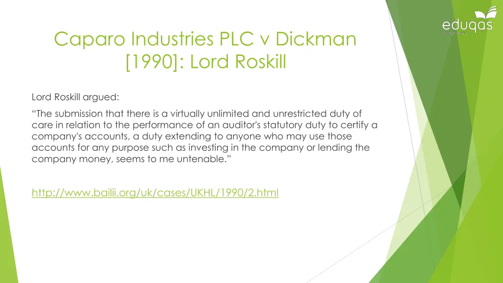 caparo industries plc v dickman 1990 lord roskill