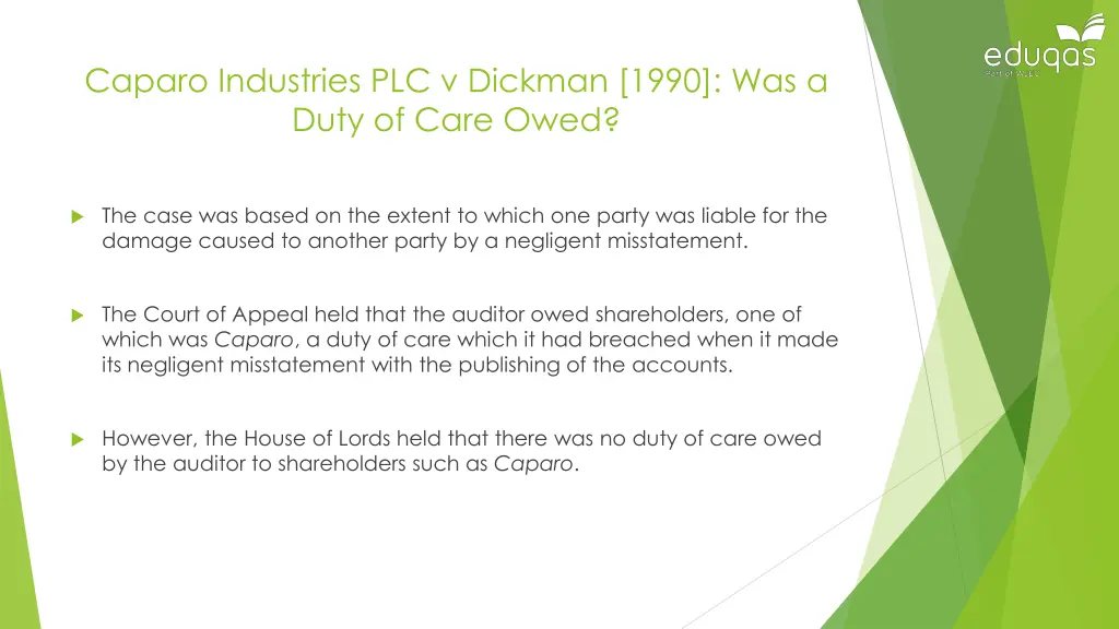 caparo industries plc v dickman 1990 was a duty