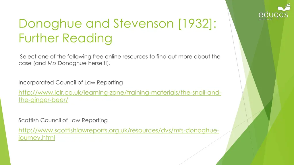 donoghue and stevenson 1932 further reading