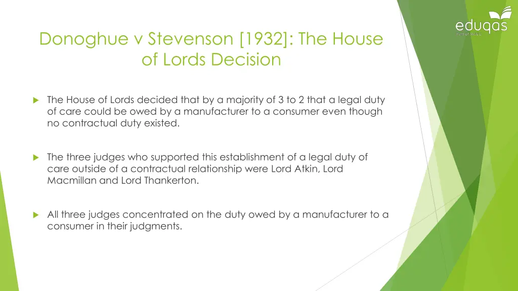 donoghue v stevenson 1932 the house of lords