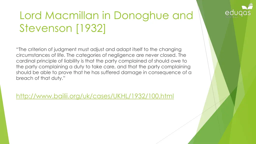 lord macmillan in donoghue and stevenson 1932