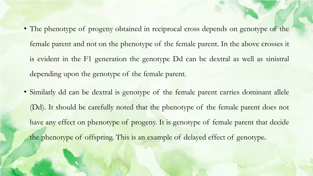 the phenotype of progeny obtained in reciprocal