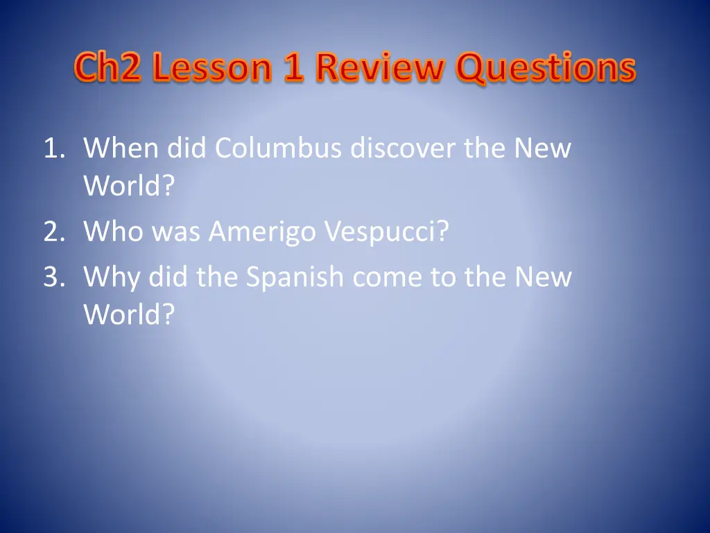 ch2 lesson 1 review questions