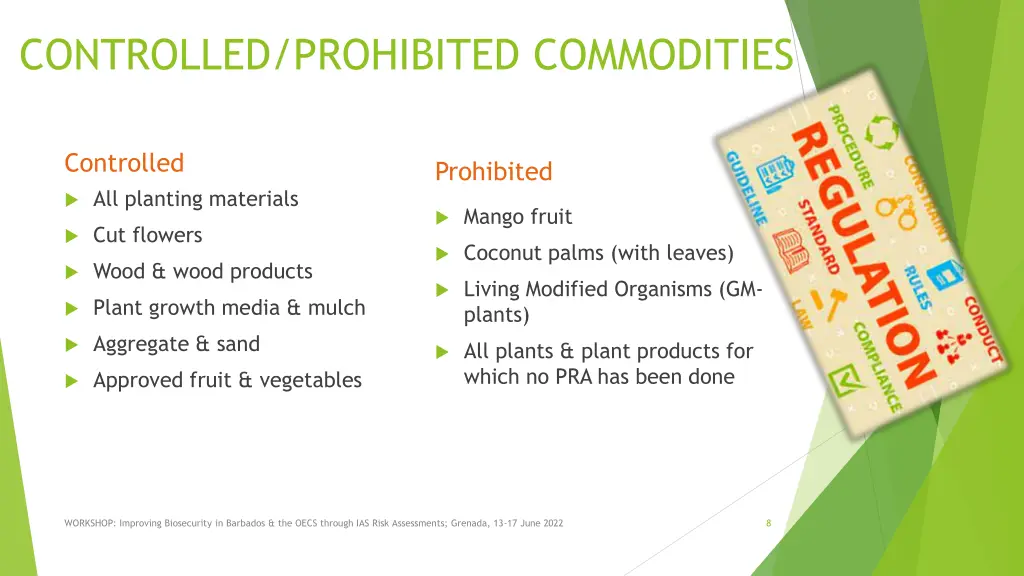 controlled prohibited commodities