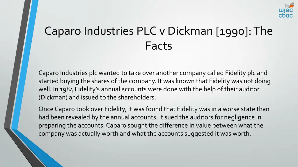 caparo industries plc v dickman 1990 the facts