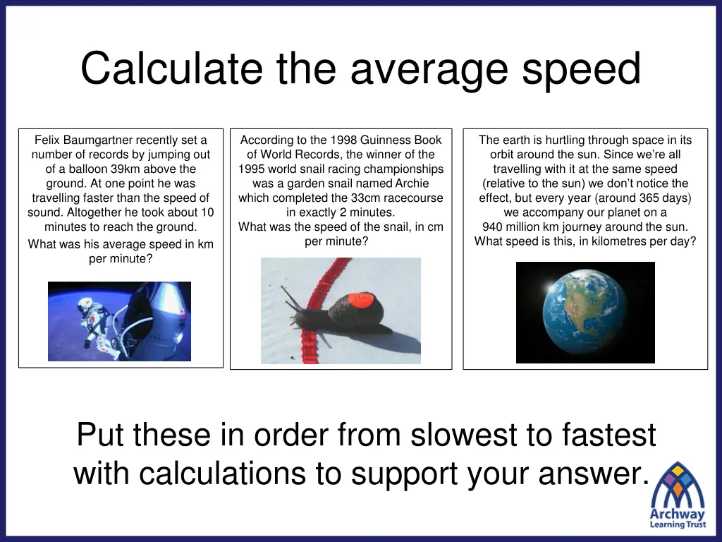 calculate the average speed