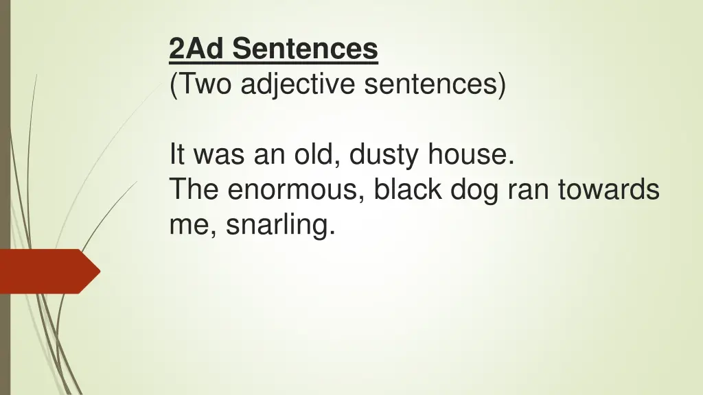 2ad sentences two adjective sentences