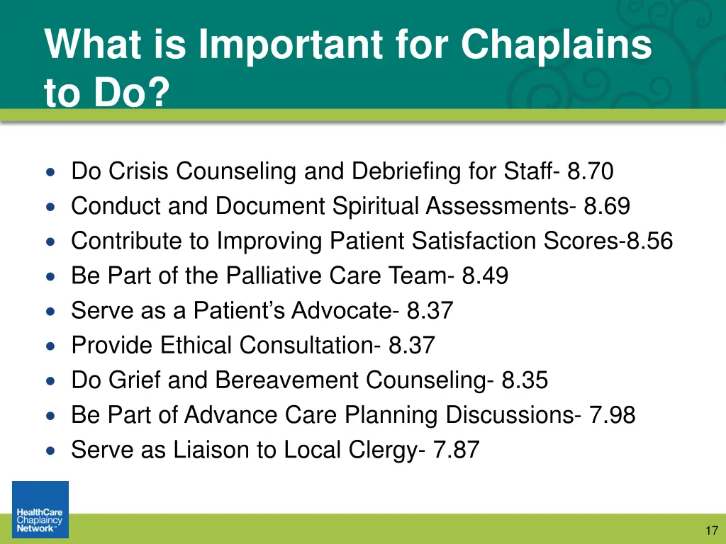 what is important for chaplains to do 1