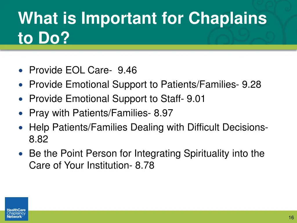 what is important for chaplains to do