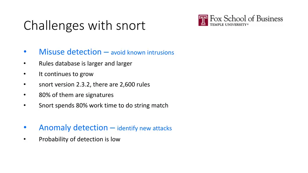 challenges with snort