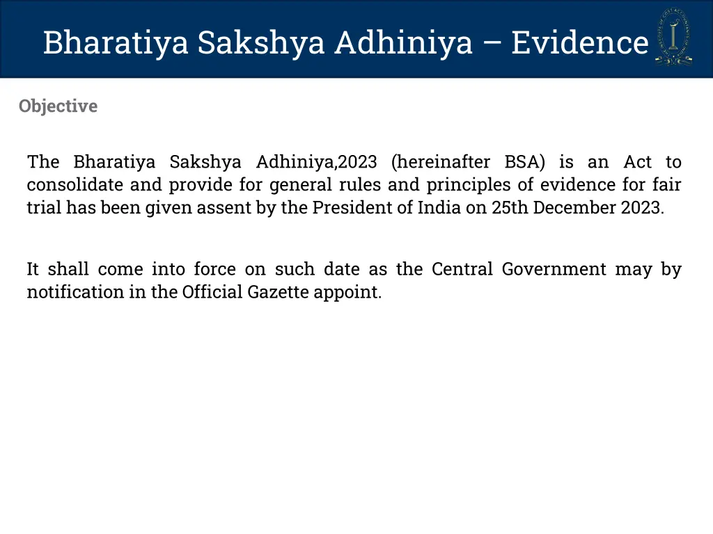 bharatiya sakshya adhiniya evidence