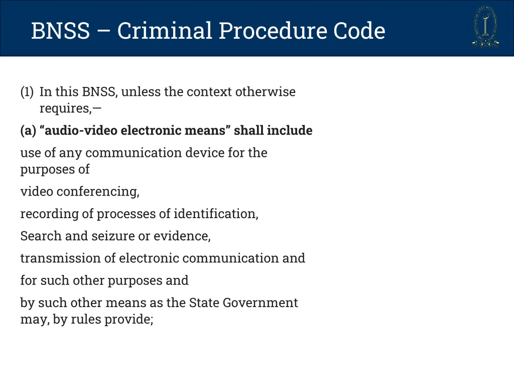 bnss criminal procedure code 1
