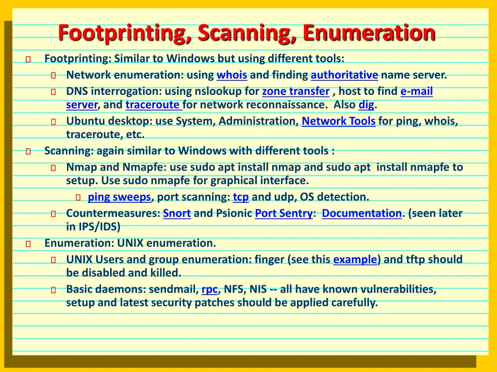 footprinting scanning enumeration